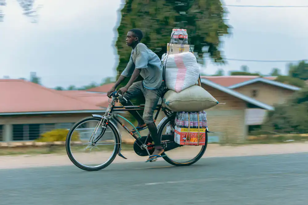 Fully loaded cargo bike